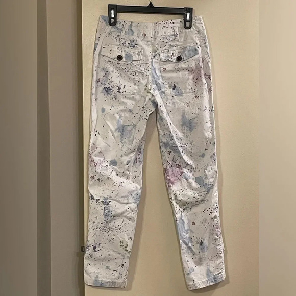 ANTHROPOLOGIE NWOT Wanderer Watercolor Cargo Pants in Neutral Motif - Picture 8 of 13